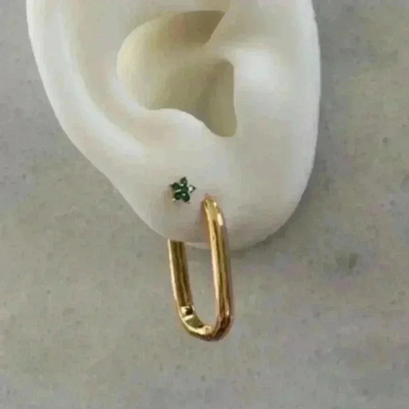 Modest Lu Jewelry - COPY - Bella Oval Gold Oval Hoop Earrings Brand New